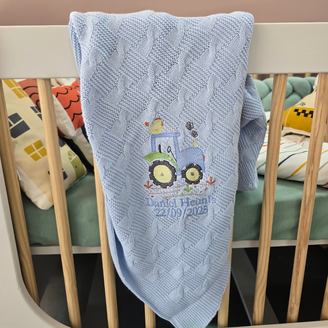 Personalised Knitted Blanket Farm Theme – Little Lumps