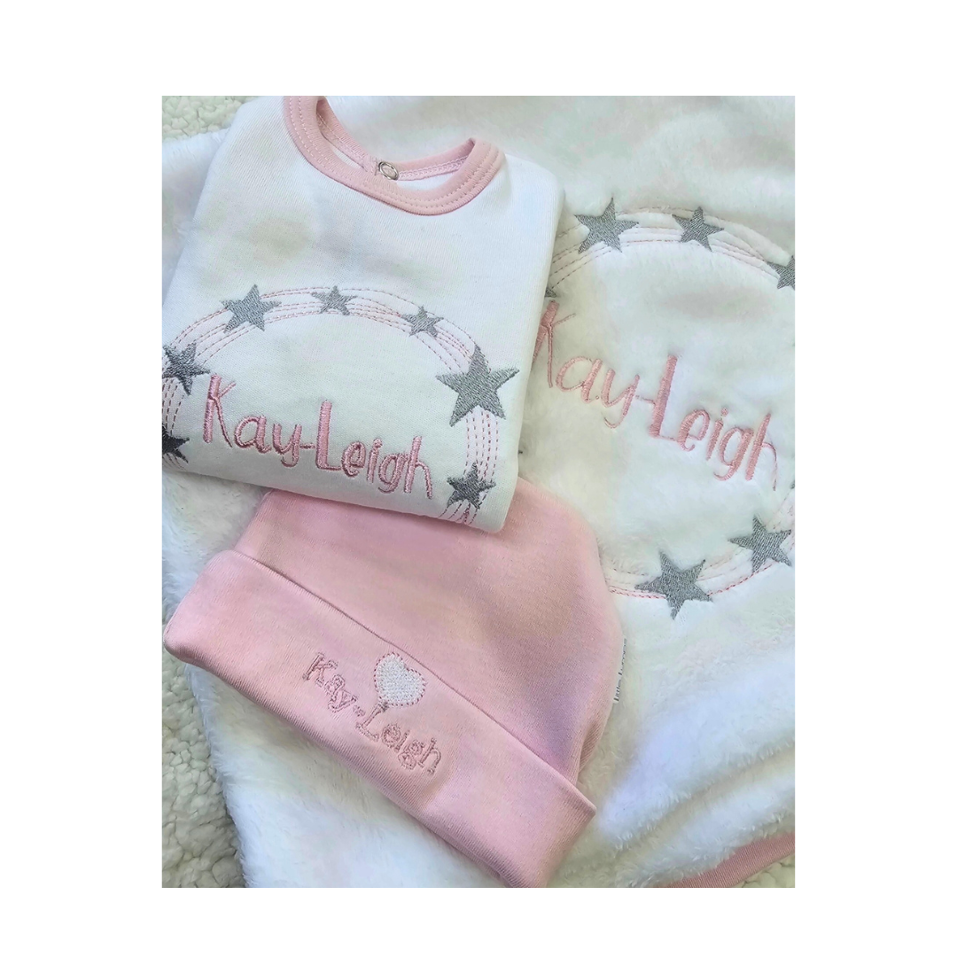 Personalised Embroidered Star 3 piece set