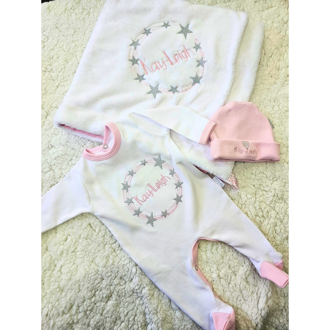Personalised Embroidered Star 3 piece set