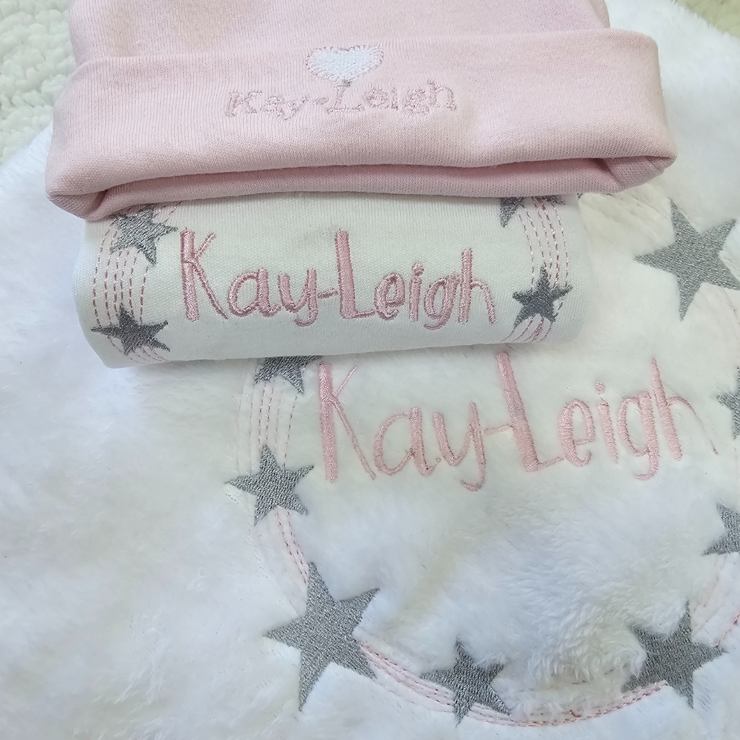 Personalised Embroidered Star 3 piece set