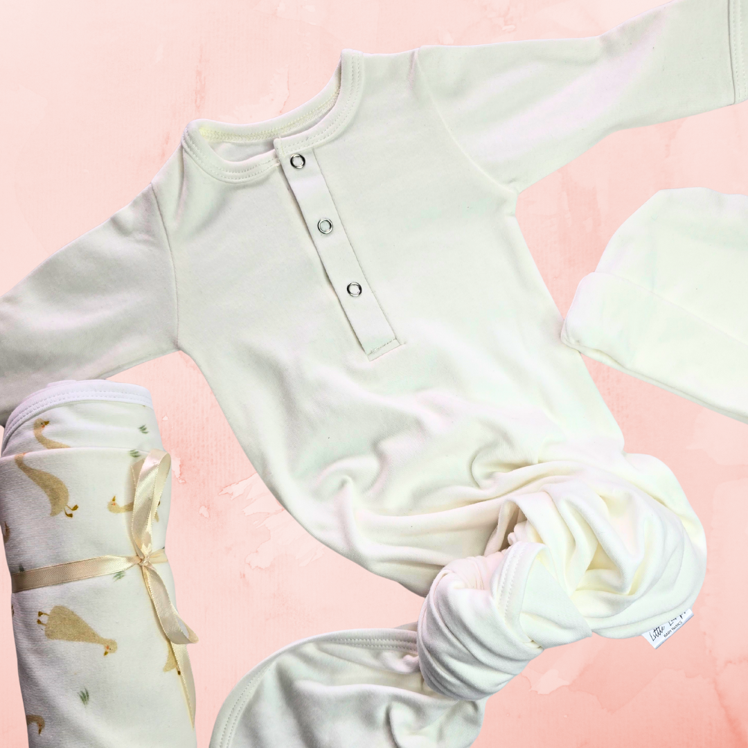Knotted Sleep Onesie and Beanie Set