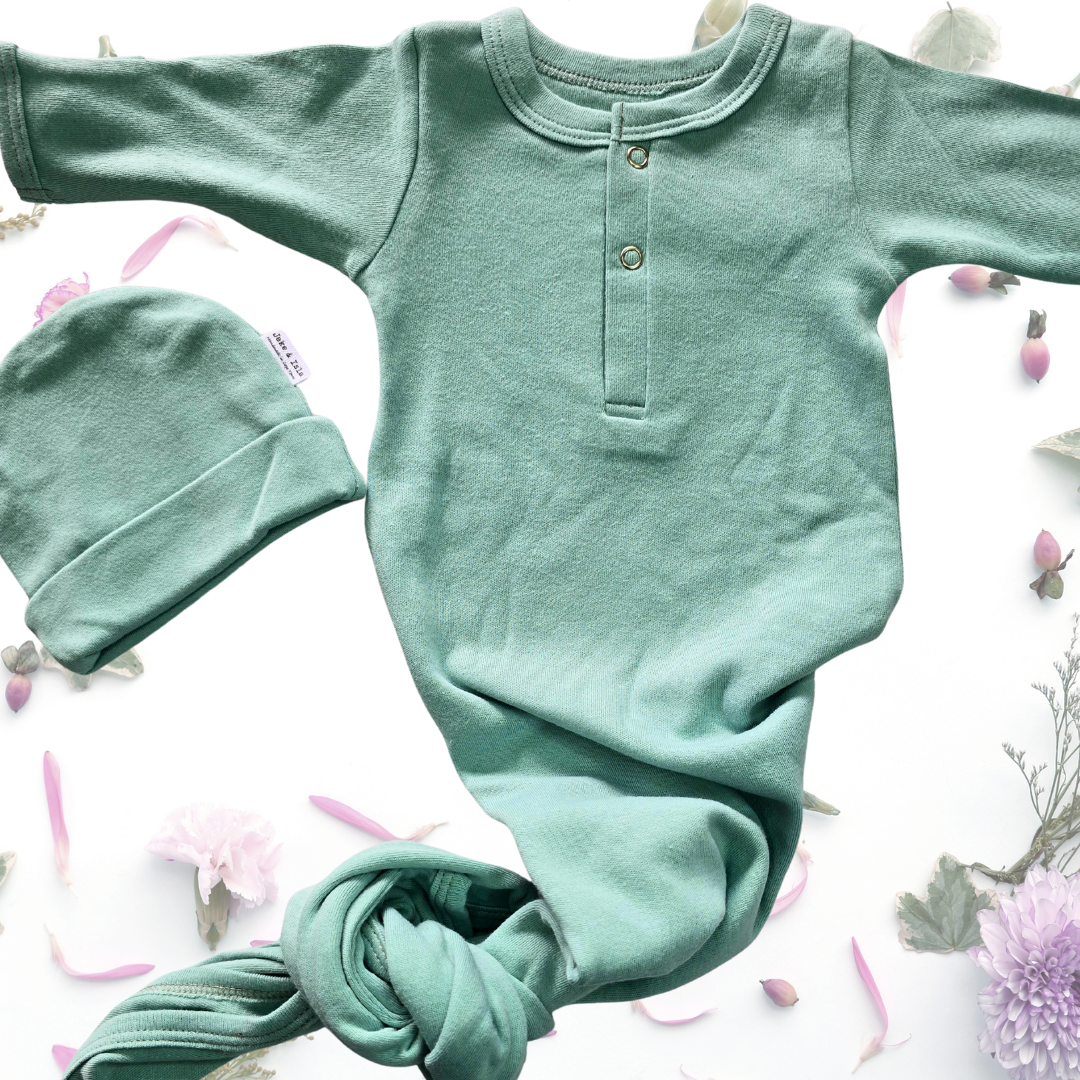 Knotted Sleep Onesie and Beanie Set