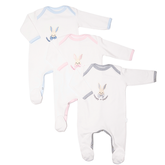 Embroidered Bunny Babygro