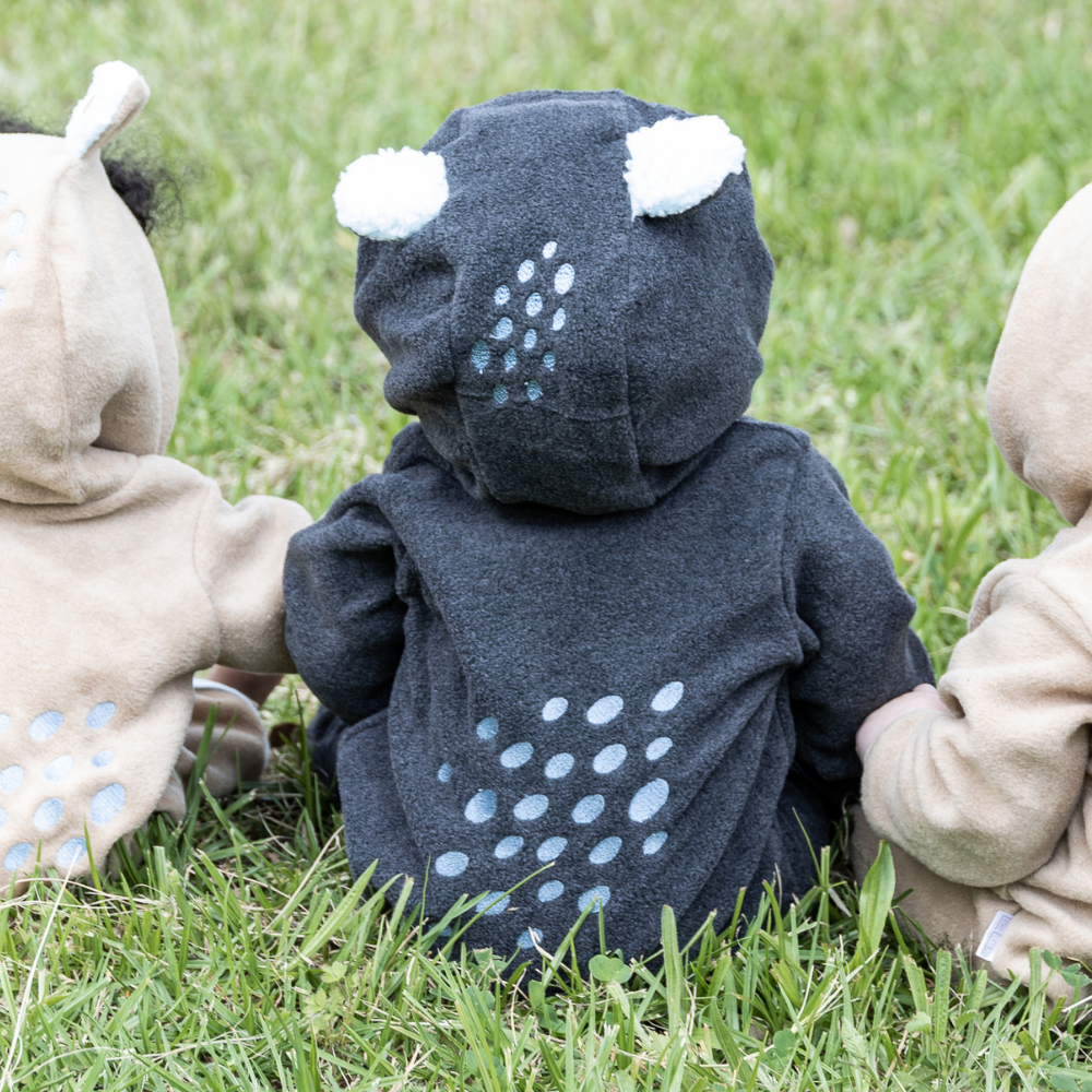 Bear Spotted Polar Fleece Babygro - Little Lumps