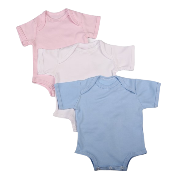 2-Pack Blank Baby Onesies With Short Sleeves 100% Cotton Mixed Colours - Little Lumps