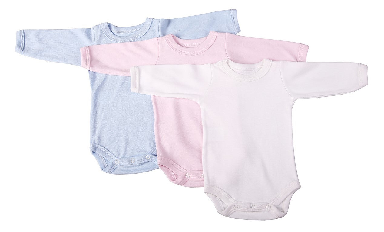 100% Cotton Mixed-Colours Baby Blank Long-Sleeved Crew Neck Onesies (2 Pack) - Little Lumps