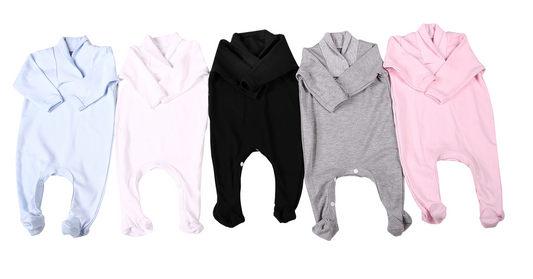 Blank Babygro With Crossover Collar - Little Lumps