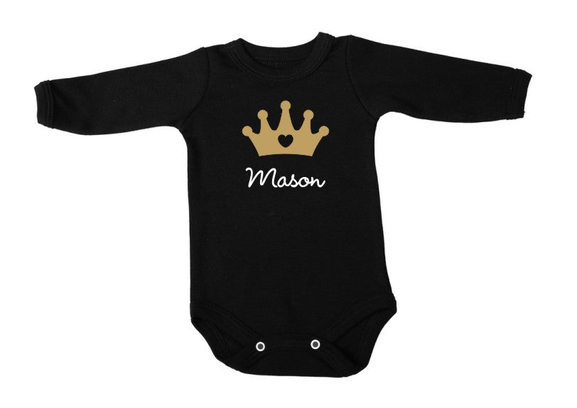 Personalised Crown Baby Onesie - Little Lumps