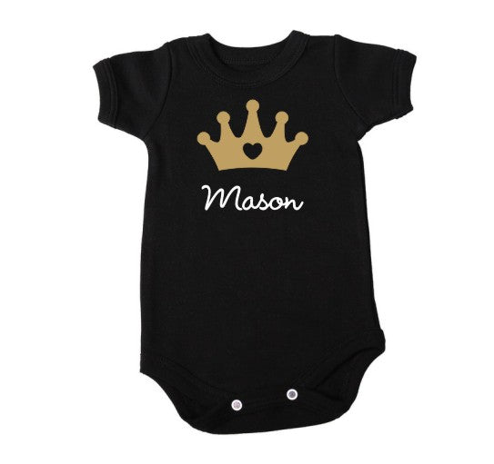 Personalised Crown Baby Onesie - Little Lumps