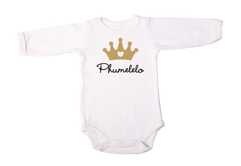 Personalised Crown Baby Onesie - Little Lumps