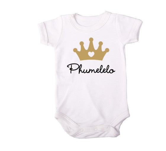 Personalised Crown Baby Onesie - Little Lumps