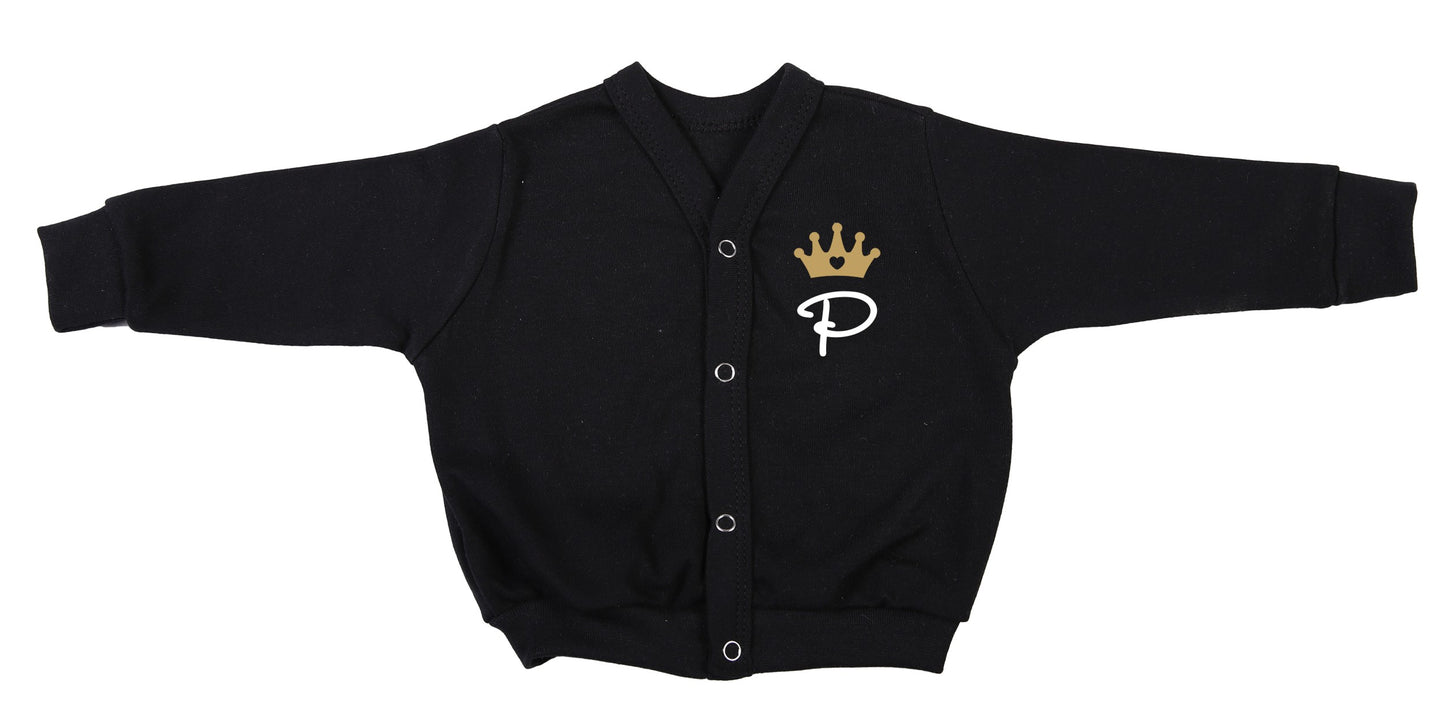 Personalised Initial Crown Cardigan - Little Lumps