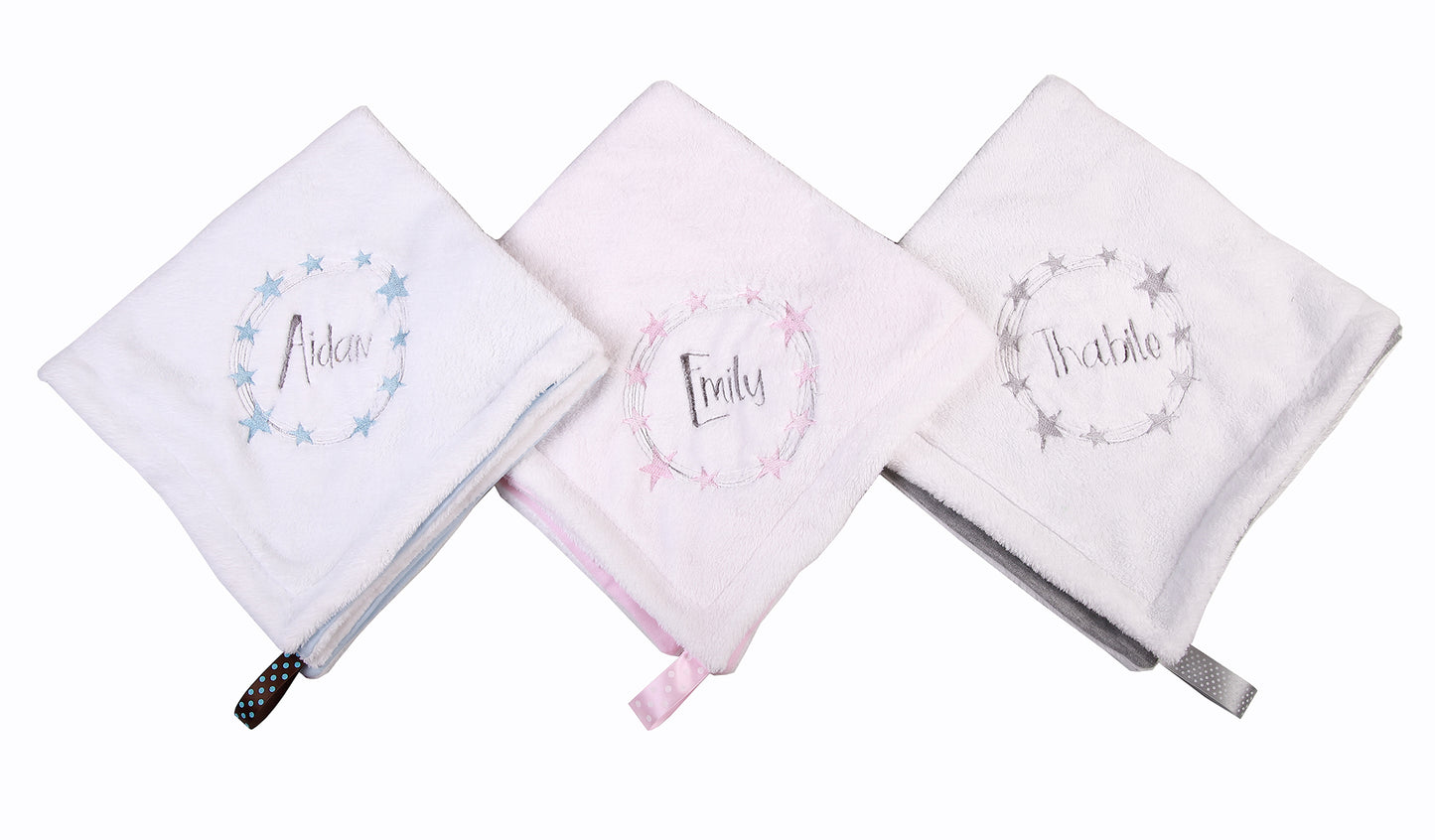 Personalised Baby Blanket with Star Circle embroidery - Little Lumps