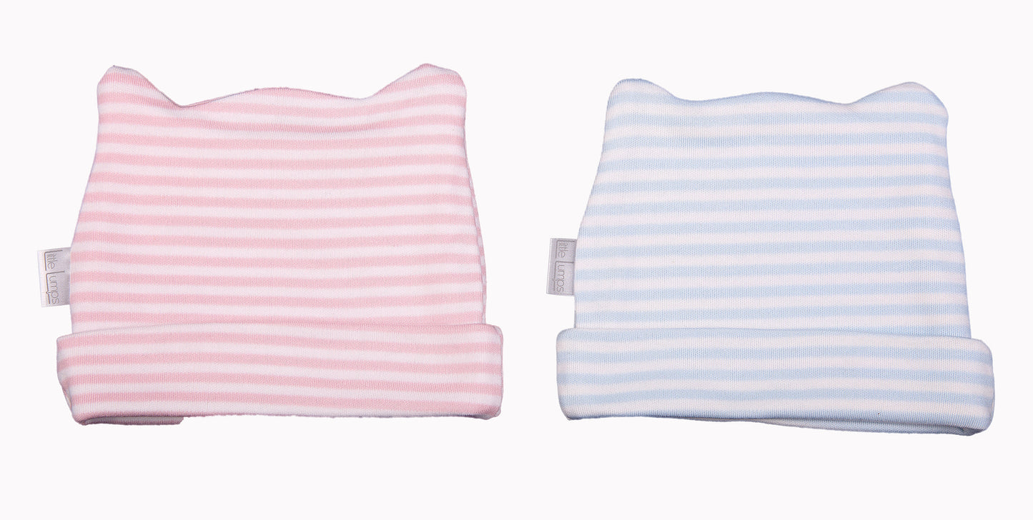 Stripey Baby Beanie With Ear Detail - Little Lumps