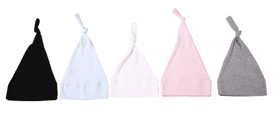 2-Pack Blank Knotted Baby Beanies Made From 100% Cotton - Little Lumps