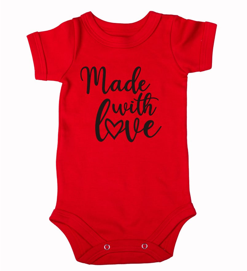 Valentines Baby Onesie - Made with love - Little Lumps