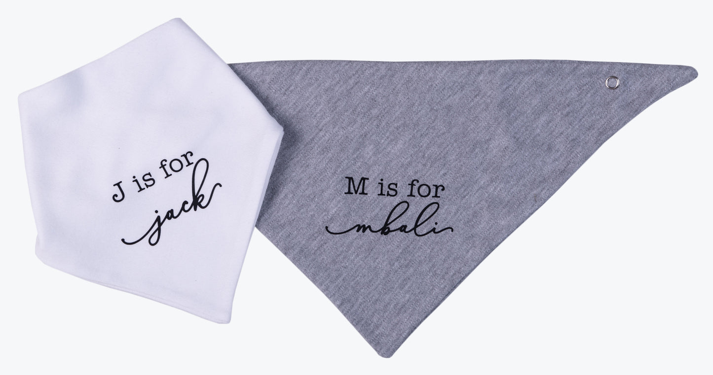 Personalised Baby Printed Bandanna Bib - Little Lumps