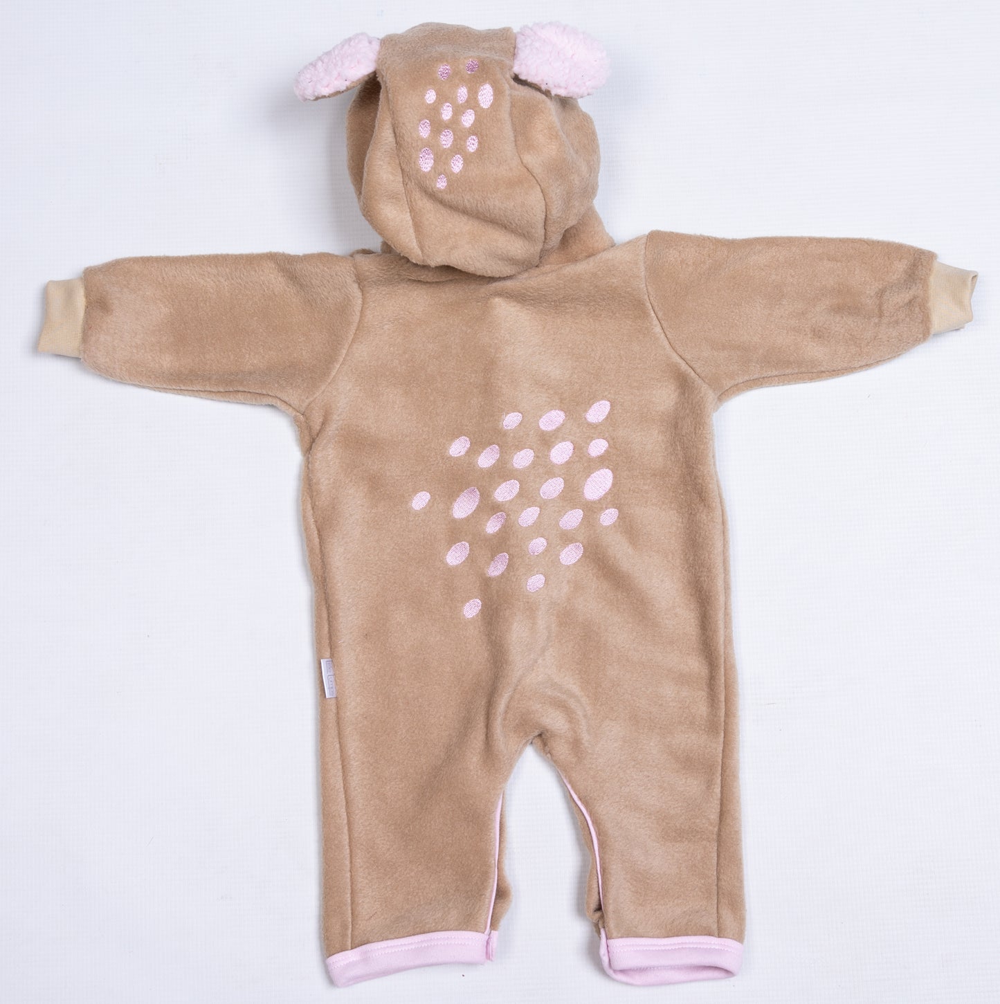 Bear Spotted Polar Fleece Babygro - Little Lumps