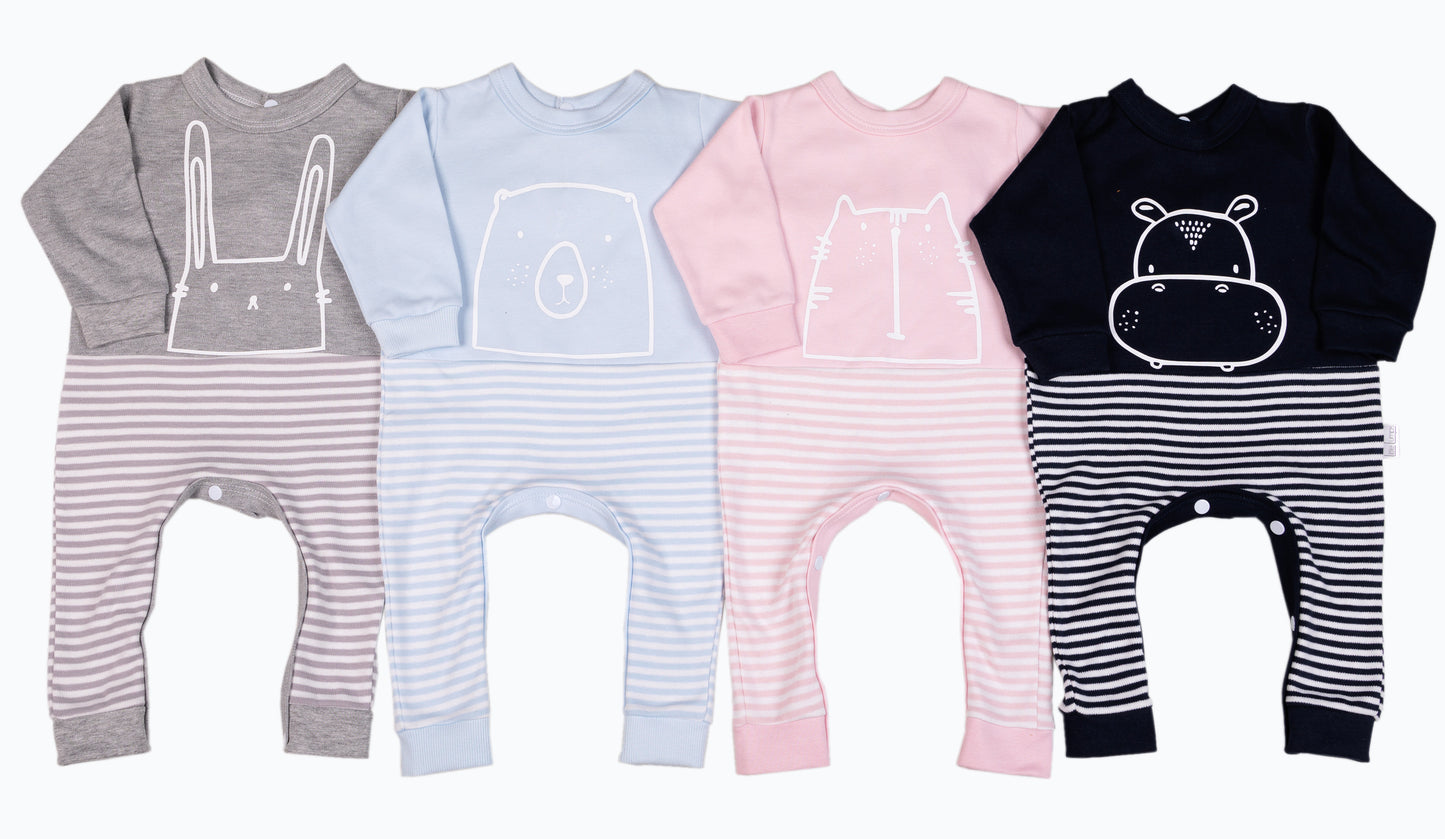 Striped Printed Babygros - Little Lumps