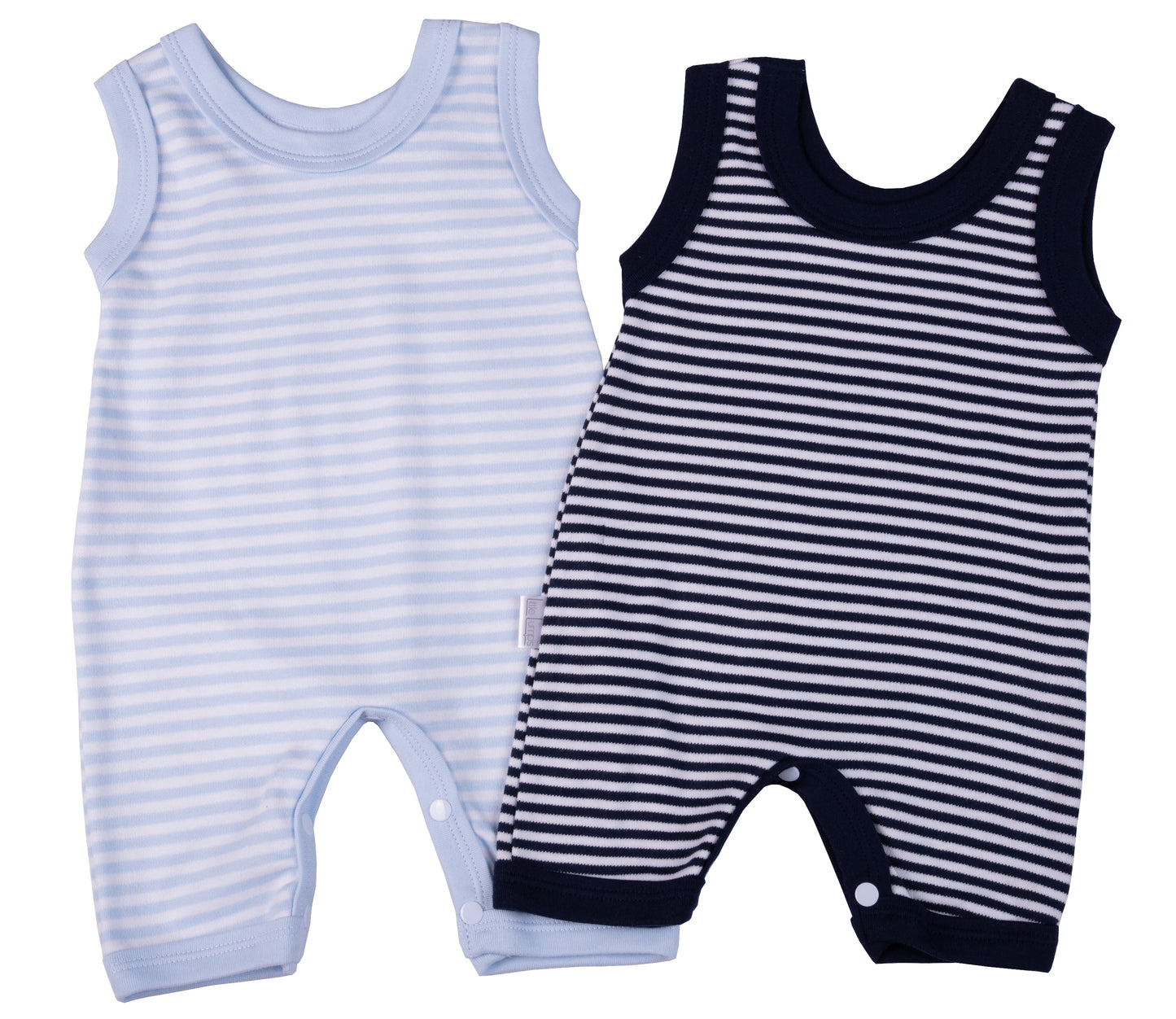 Navy Striped Baby Romper - Little Lumps