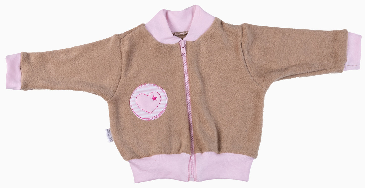 Caramel Zip Baby Bomber Jackets - Little Lumps