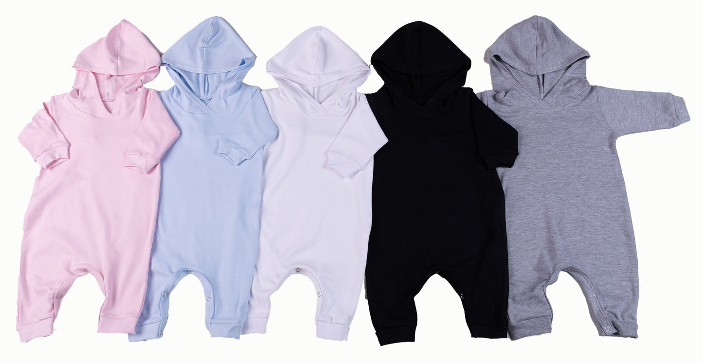 100% Cotton Infant Hooded Harem Babygro - Little Lumps