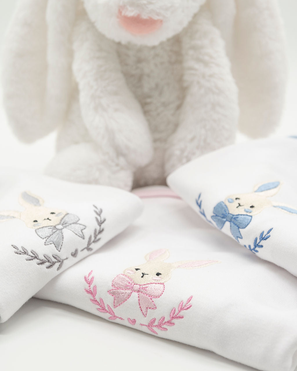 Embroidered Bunny Babygro
