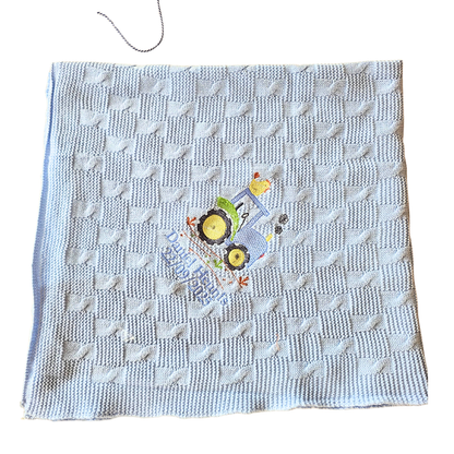 Personalised Knitted Blanket - Farm Theme