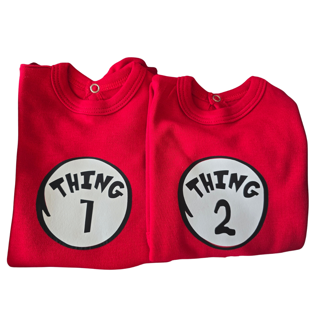 Twins - Thing 1 and Thing 2 Onesie Set