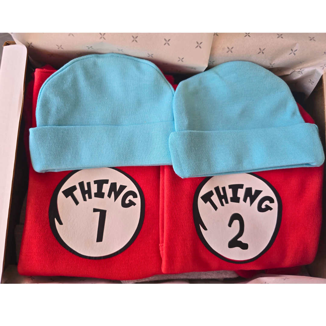 Twins - Thing 1 and Thing 2 Onesie Set
