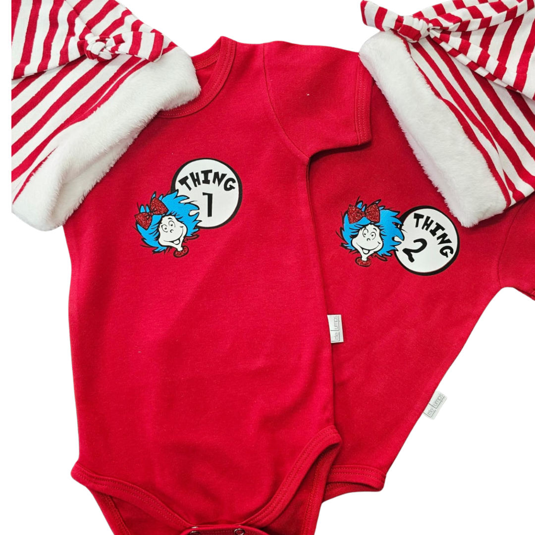 Twins - Thing 1 and Thing 2 Onesie Set