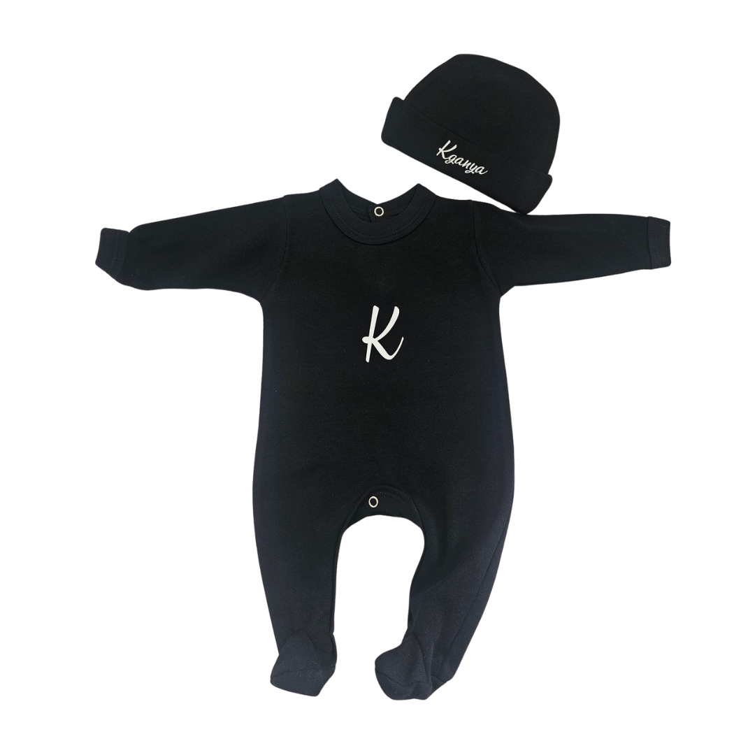 Personalised Minimalistic Babygro with printed Initial