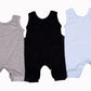 100% 2-Pack Cotton Blank Sleeveless Baby Rompers In Mixed Colours - Little Lumps
