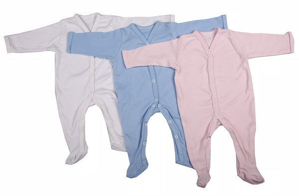 2-Pack 100% Cotton Mixed Colours Blank Babygro Sets - Little Lumps