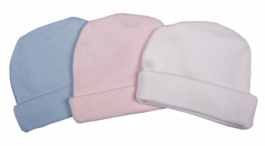 Double-Layered 100% Cotton Blank Baby Beanie 2 Pack Mixed Colours - Little Lumps