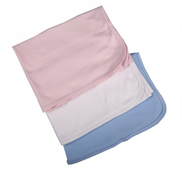 Baby Blankets Made From 100% Cotton Blank Coloured Fabric -2 Pack - Little Lumps