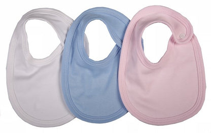 2-Pack 100% Cotton Mixed Colours Blank Baby Bib Sets - Little Lumps