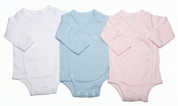 Baby Crossover Button-Up Onesie With Long Sleeves - Little Lumps