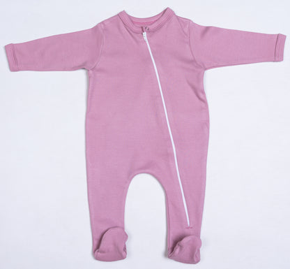 100% Cotton Infant Zip Opening Babygro in new colours - Little Lumps