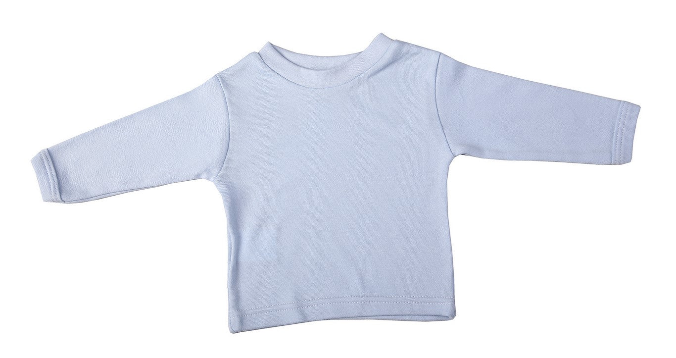 Blank 2 pack Baby Crew-Neck T-Shirts With Long Sleeves Mixed Colours - Little Lumps