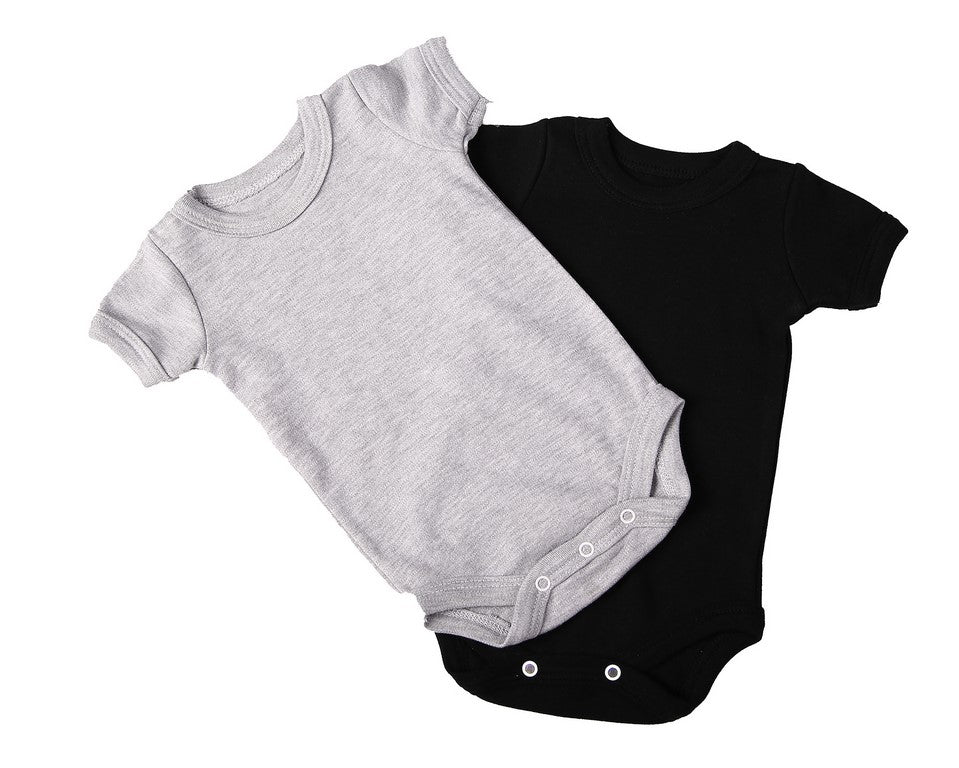 Baby Blanks - Crew neck onesie short sleeve (2 Pack mixed colours) - Little Lumps
