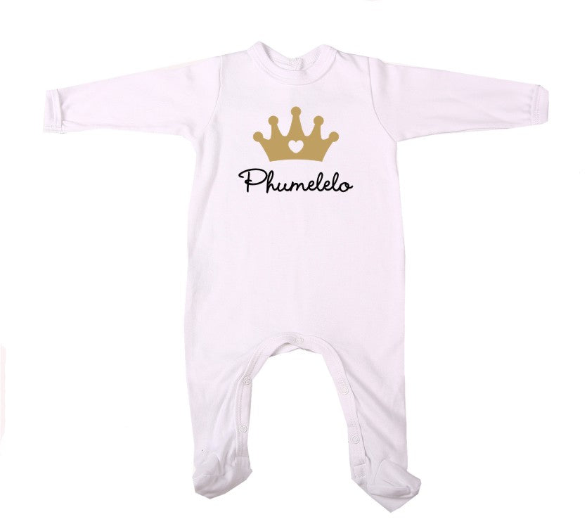 Personalised Crown Babygro - Little Lumps