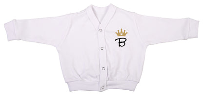 Personalised Initial Crown Cardigan - Little Lumps