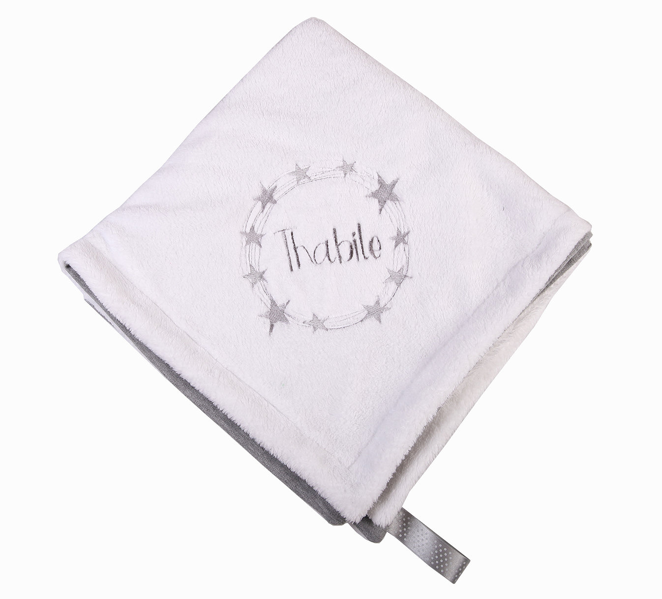 Personalised Baby Blanket with Star Circle embroidery Little Lumps