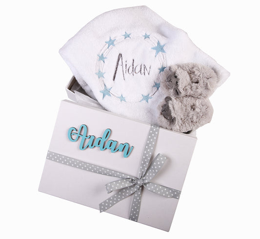 Baby Gift Set 1- Personalised Blanket & Toy - Little Lumps