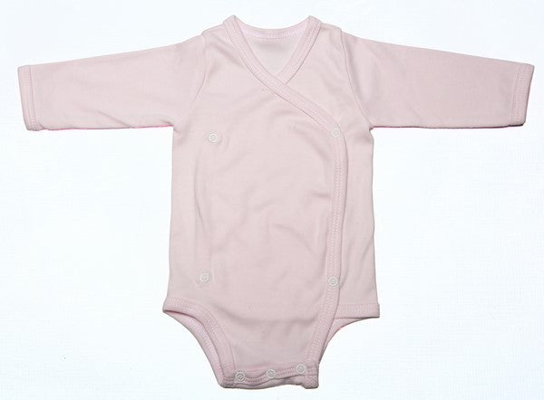 Baby Crossover Button-Up Onesie With Long Sleeves - Little Lumps