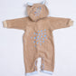 Bear Spotted Polar Fleece Babygro - Little Lumps