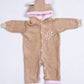 Bear Spotted Polar Fleece Babygro - Little Lumps