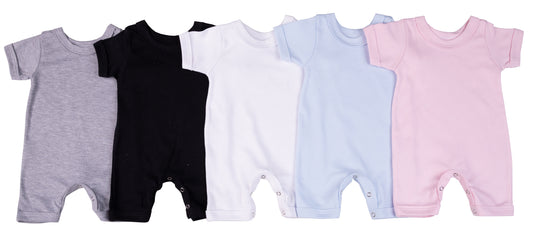 2-Pack Short Sleeved Blank Baby Romper Made From 100% Cotton - Little Lumps