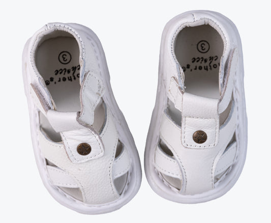 Baby White Leather Sandals - Little Lumps